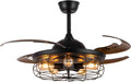 48 Reversible Industrial Ceiling Fan with Lights and Remote Black M822438