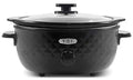 6 Quart Charcoal Black Slow Cooker with Tempered Glass Lid S4081