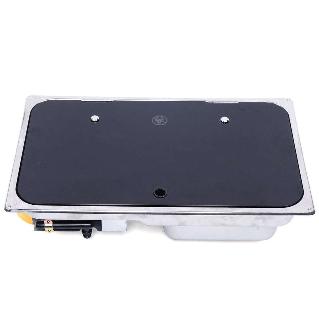 1 Burner Gas Stove Hob Sink Combo with Black Glass Lid Faucet D986
