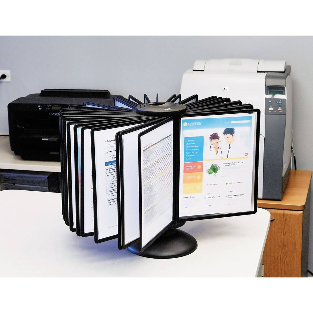 Black Sherpa 40-Panel Carousel Reference System, 80-Sheet Capacity I8229