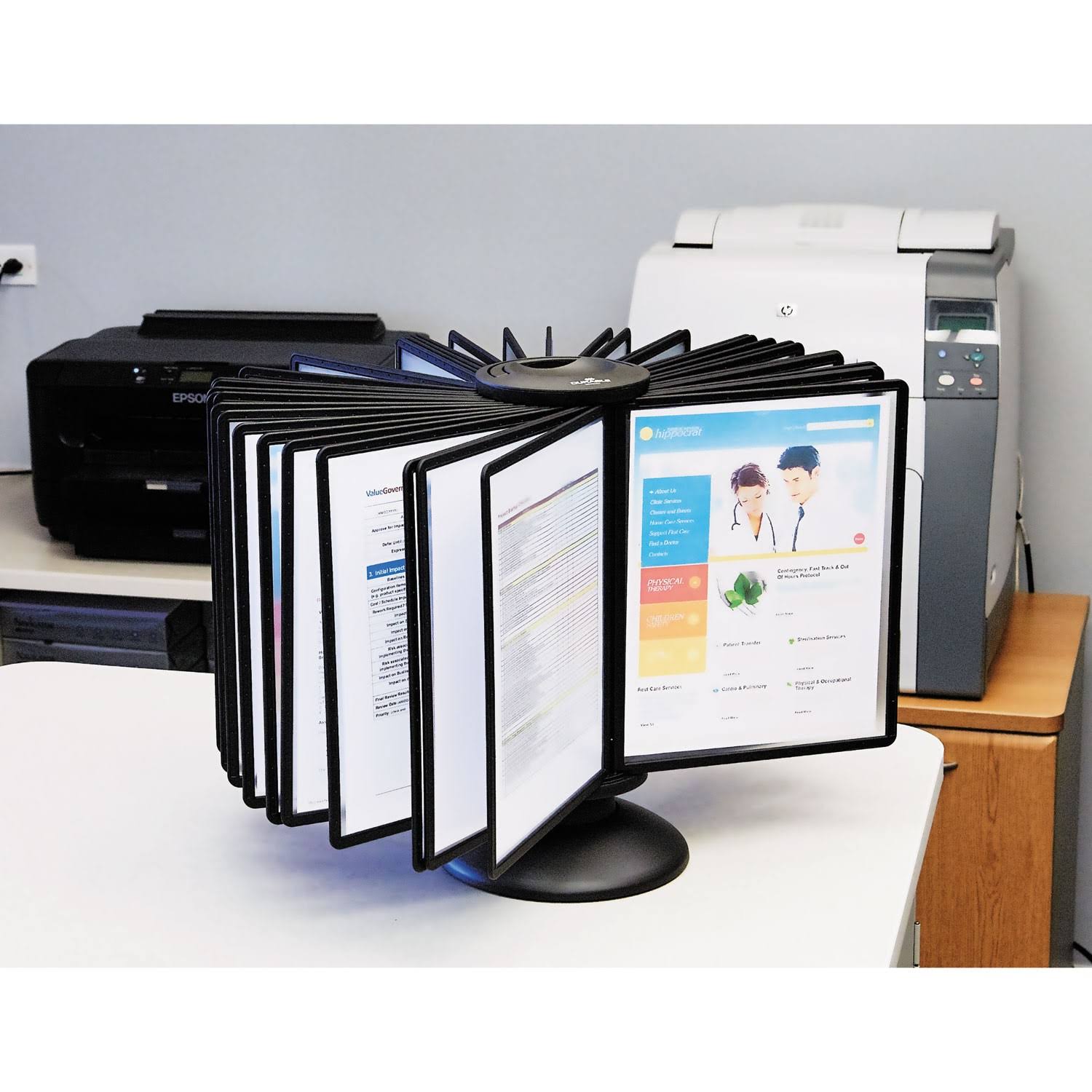 Black Sherpa 40-Panel Carousel Reference System, 80-Sheet Capacity I8229