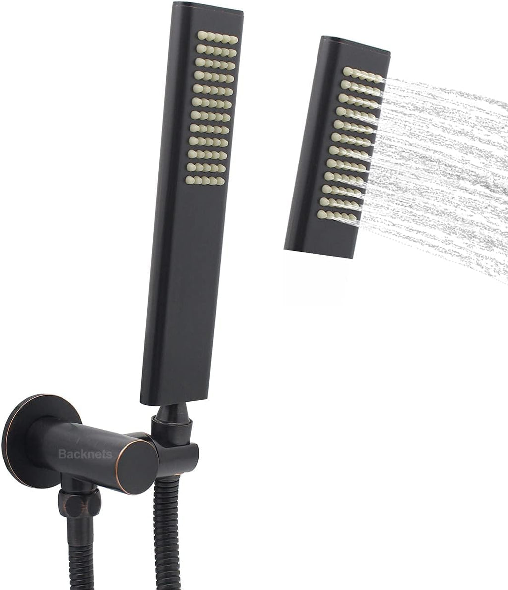 Matte Black Solid Brass Hand Held Shower Wand and Hose Set, Pack of 2 Z473