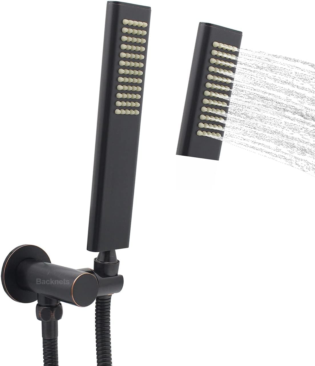 Matte Black Solid Brass Hand Held Shower Wand and Hose Set, Pack of 2 Z473