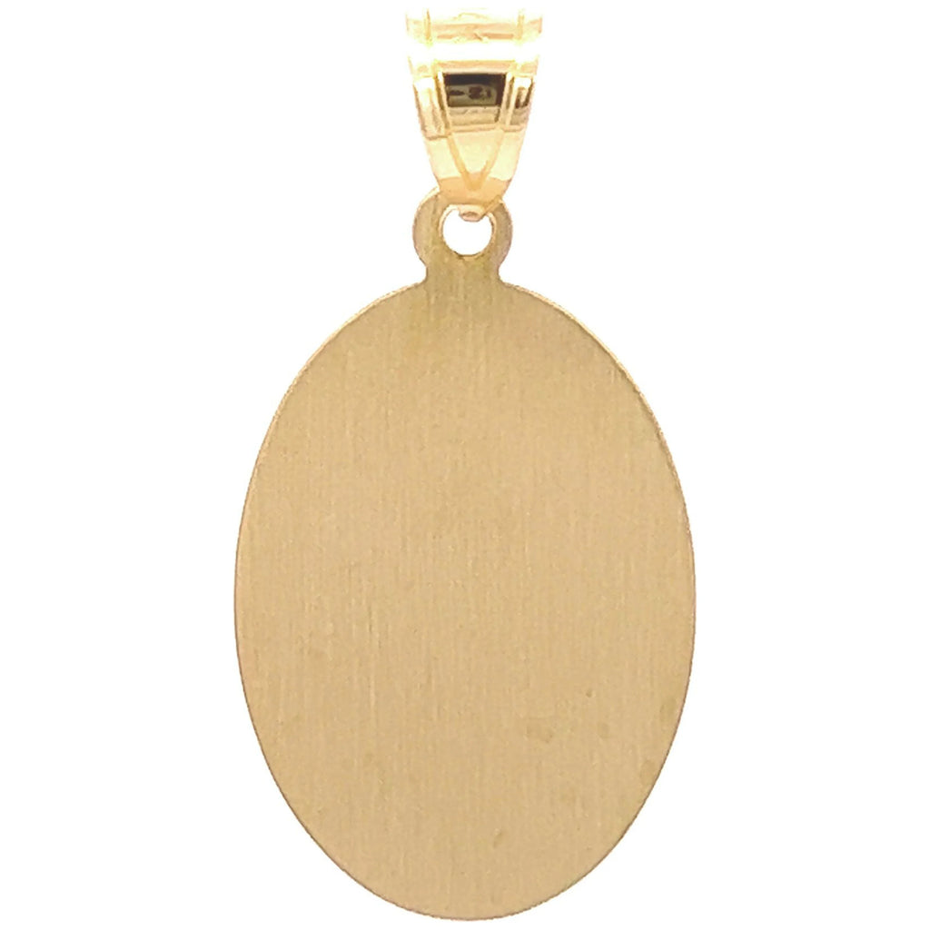 14k Yellow Gold Oval Religious Medal Pendant Y6115
