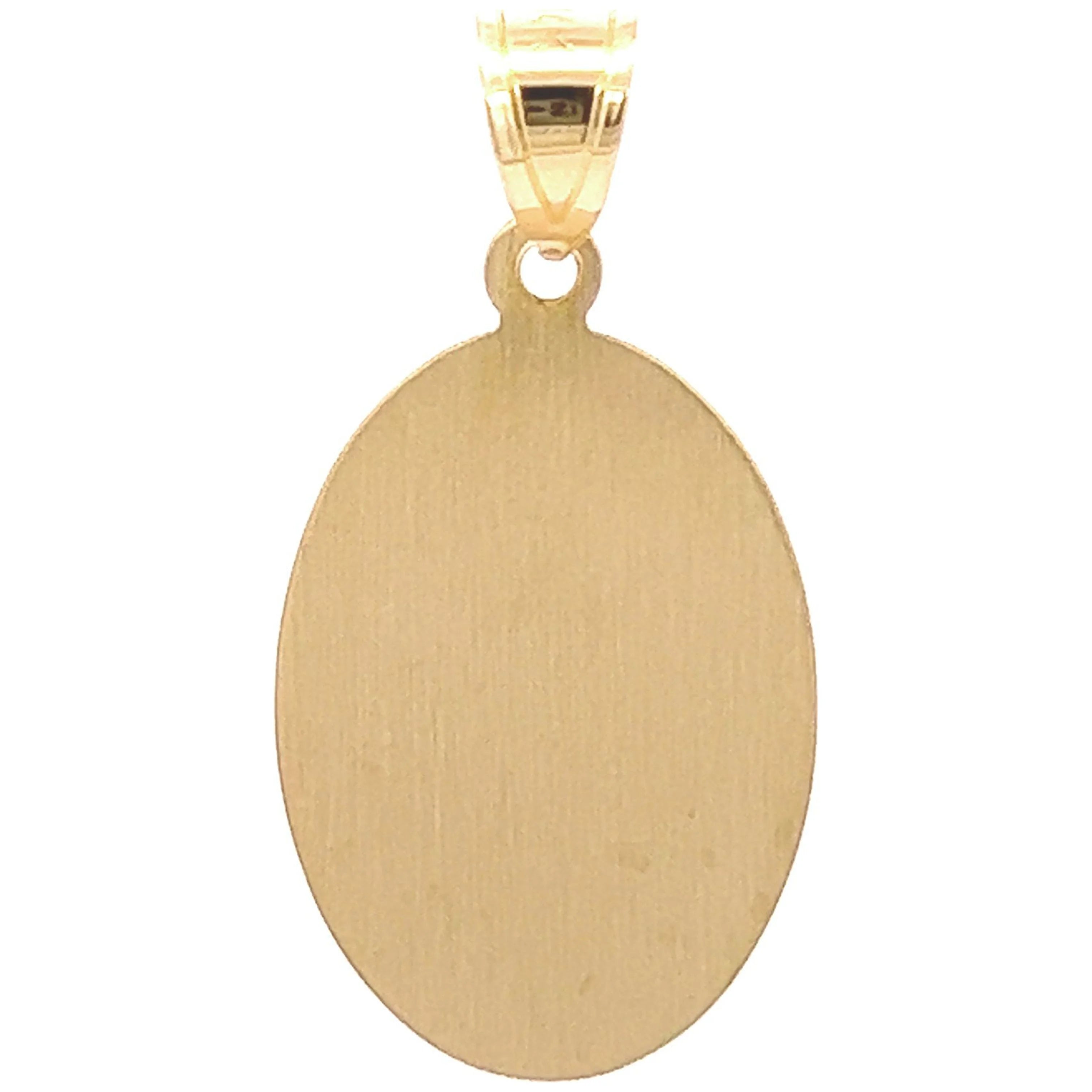 14k Yellow Gold Oval Religious Medal Pendant Y6115