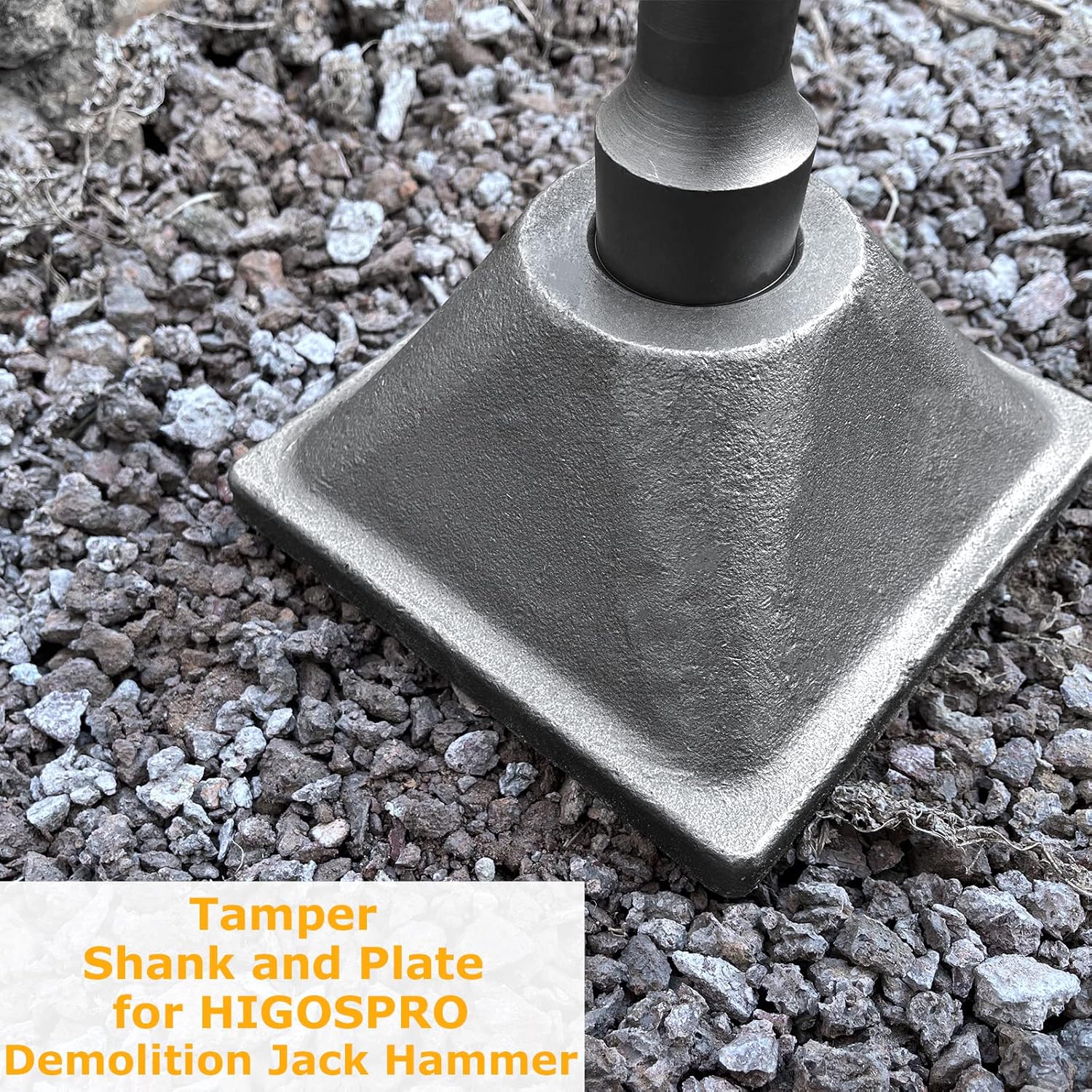 Jack Hammer 1-1/8 inch Tamper Shank and Plate, Dirt Tamper 6 x 6 inch Compactor Plate with Electric Chisel Dirt Compactor, Electric hammer Solid Compactor for Breaker Hammer V23179