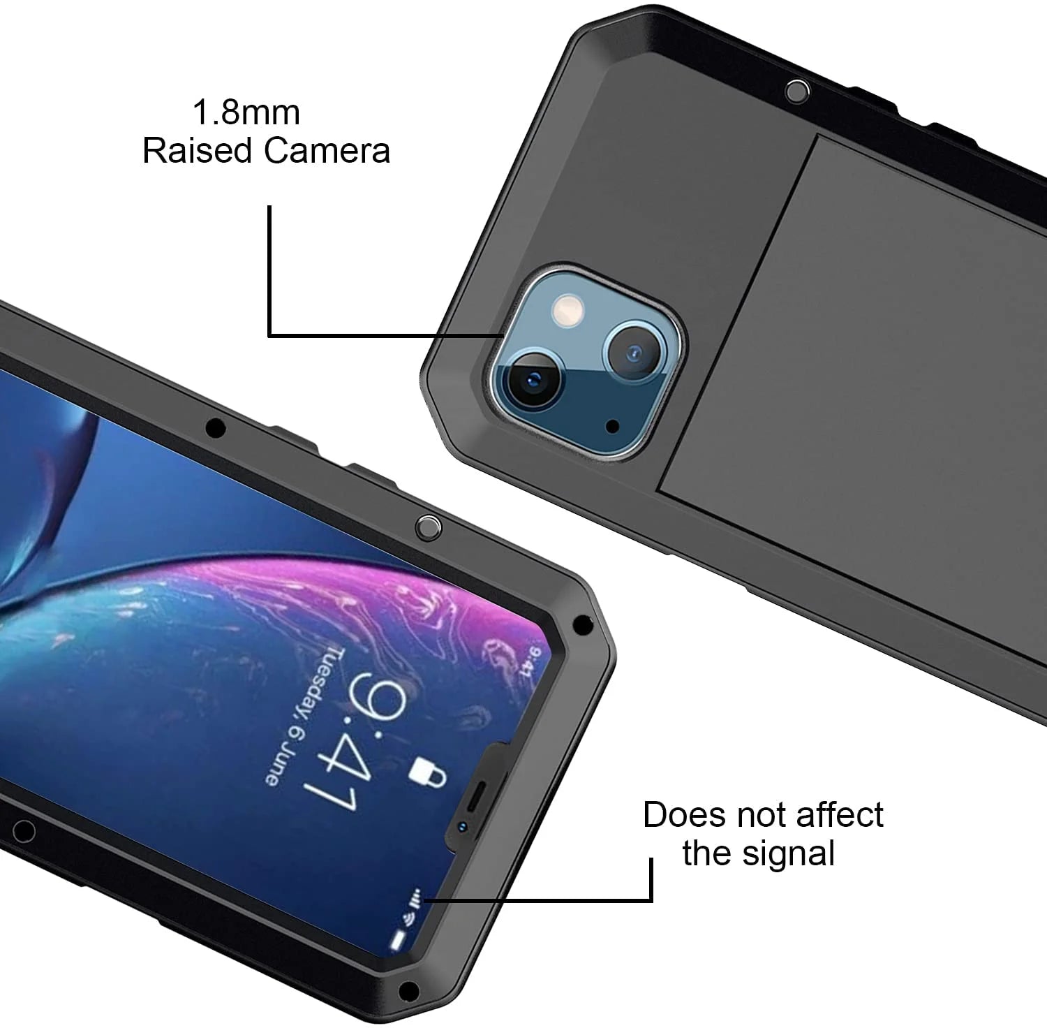 Black Aluminum iPhone 12 Case U815