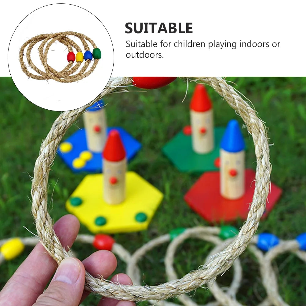 10 PCS Wooden Ring Toss Game Toys W179