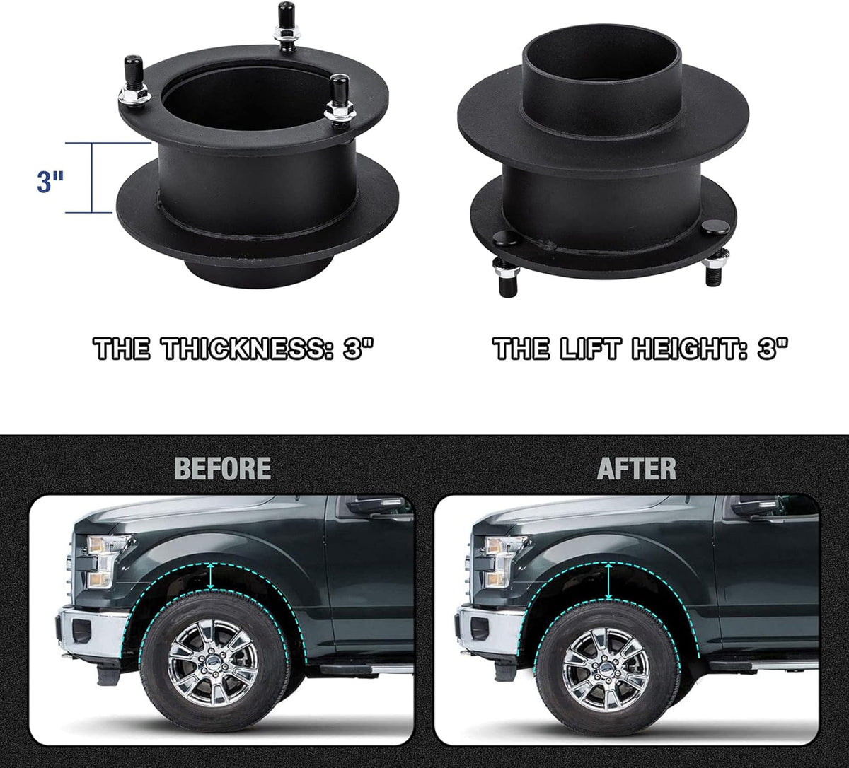 2.5 Front Leveling Lift Kits for 4WD Dodge Ram Trucks T9557