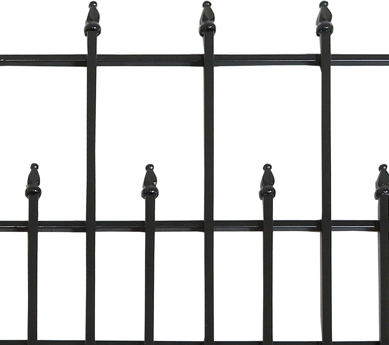 5-Piece Black Steel Garden Fence Panel Set T9049