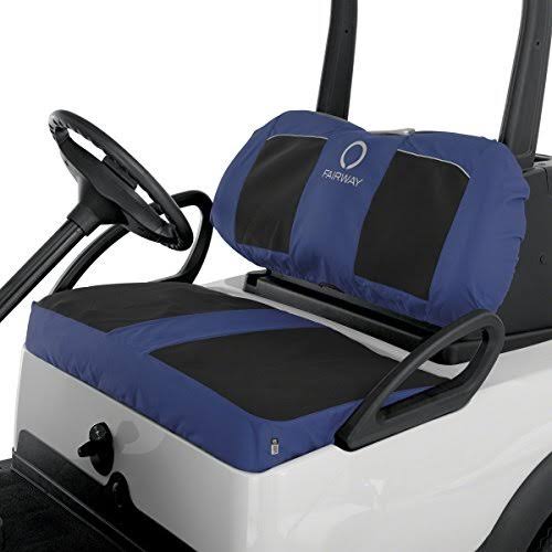 Black/Navy Golf Cart Bench Seat Cover V498007