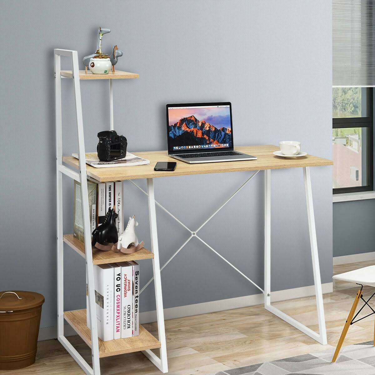 4 Tier Shelves Computer Desk X319