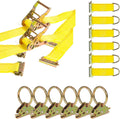 8 Pieces E Track Tie-Down Kit with 12 ft Straps and O-Rings T724854