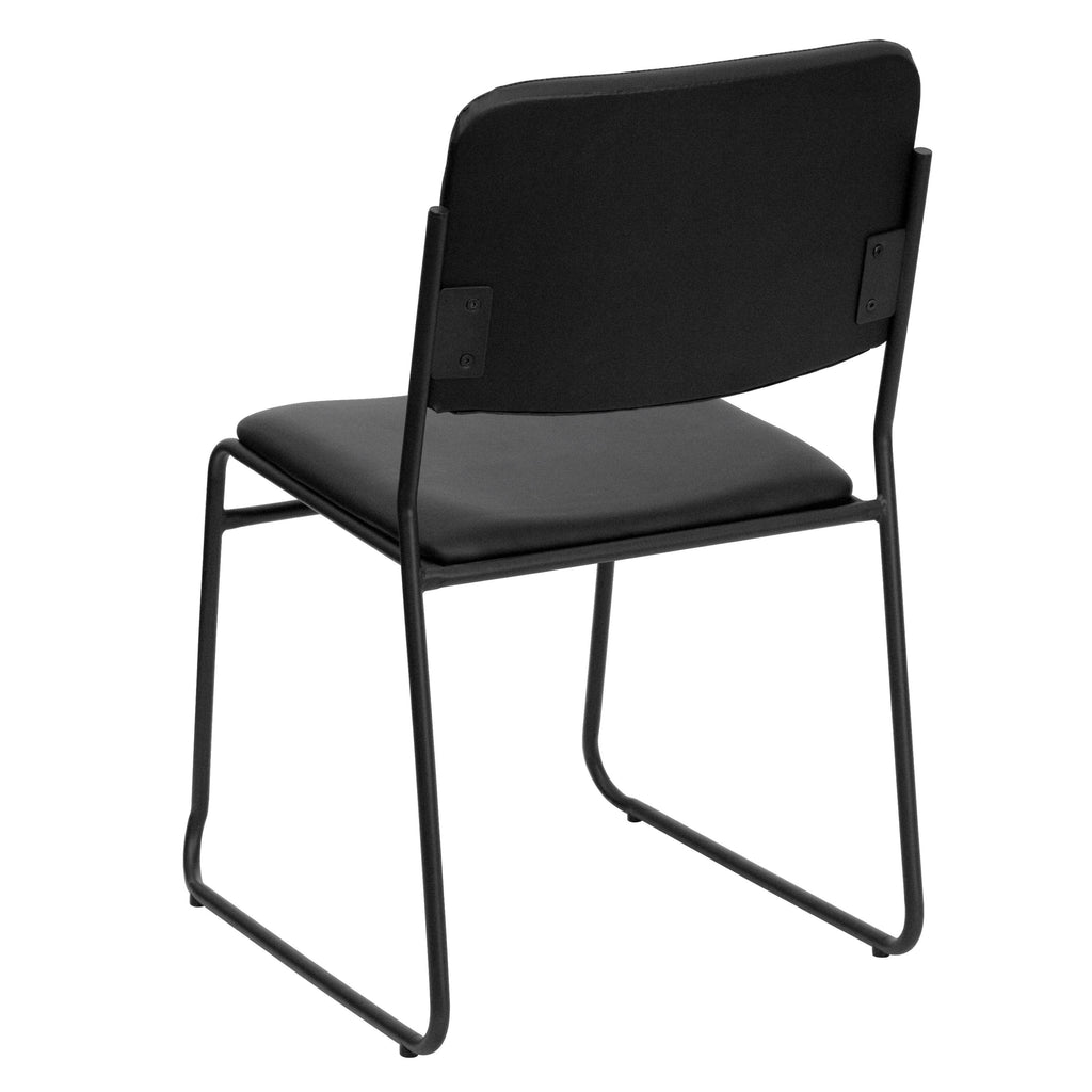 Black Stacking Chair with Sled Base V7483