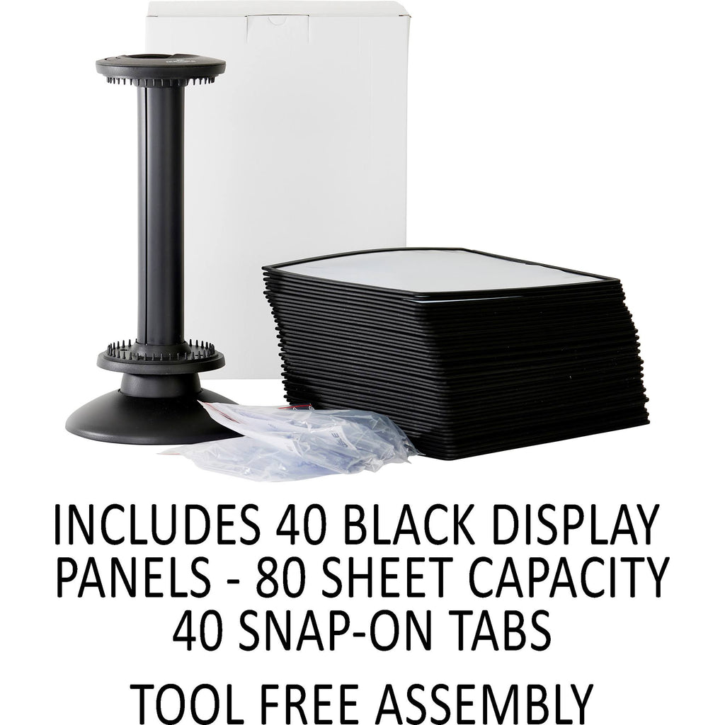 Black Sherpa 40-Panel Carousel Reference System, 80-Sheet Capacity I8229