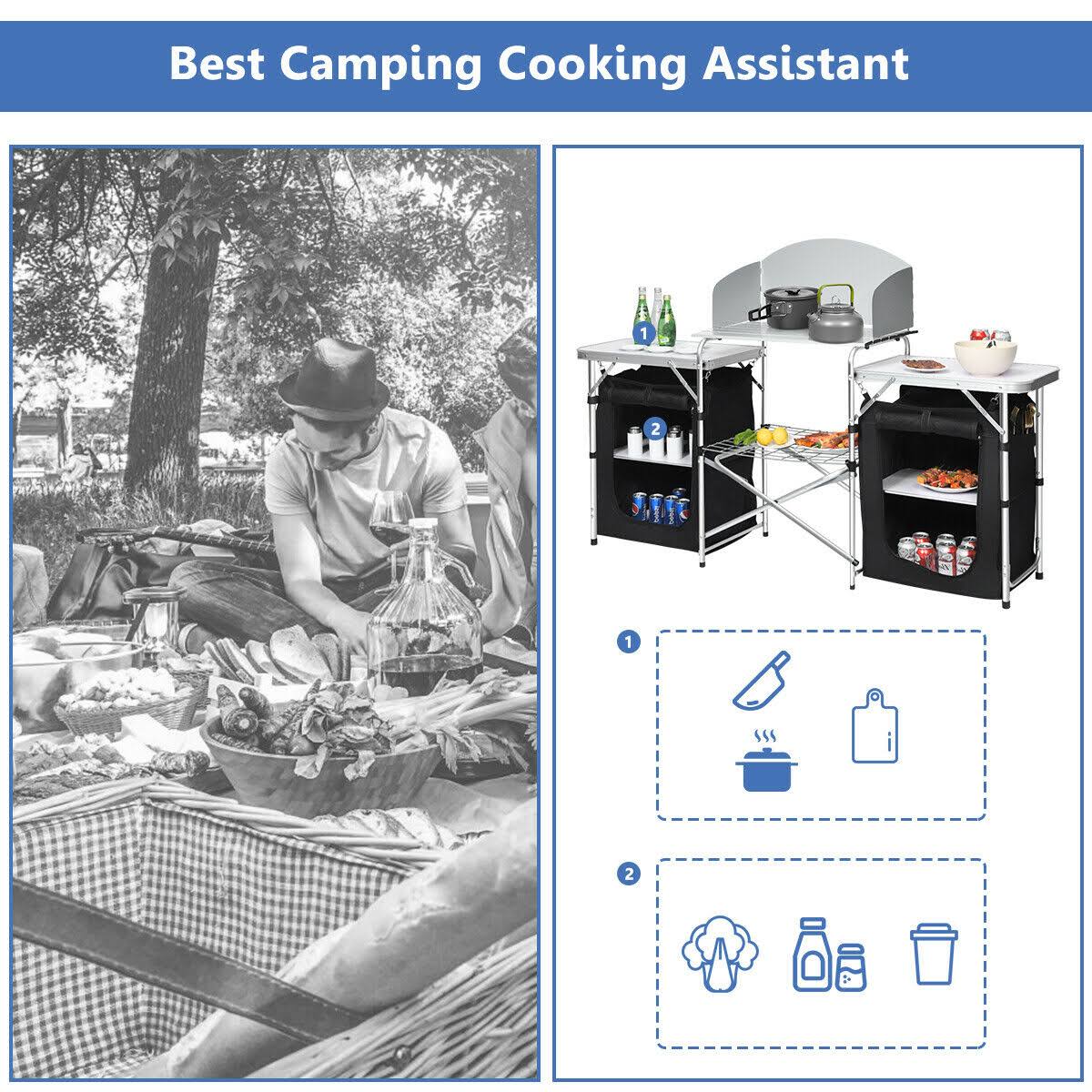 Folding Camping Table with Storage Organizer M3657