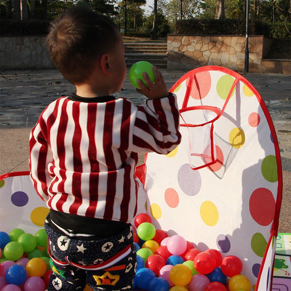 Ball Pit Tent Playpen with Basketball and Zippered Storage Bag B804
