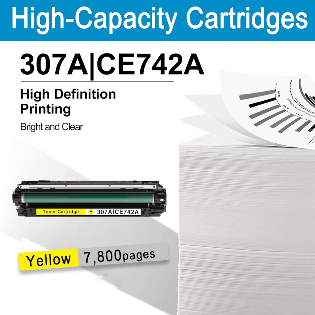 1 Pack Yellow Remanufactured Toner Cartridge for HP Color Professional CP5225 Printer E779