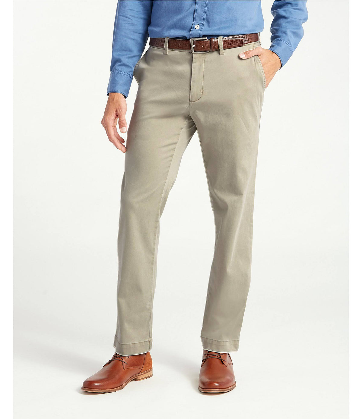 Beige Flat Front Chino Pant F5344