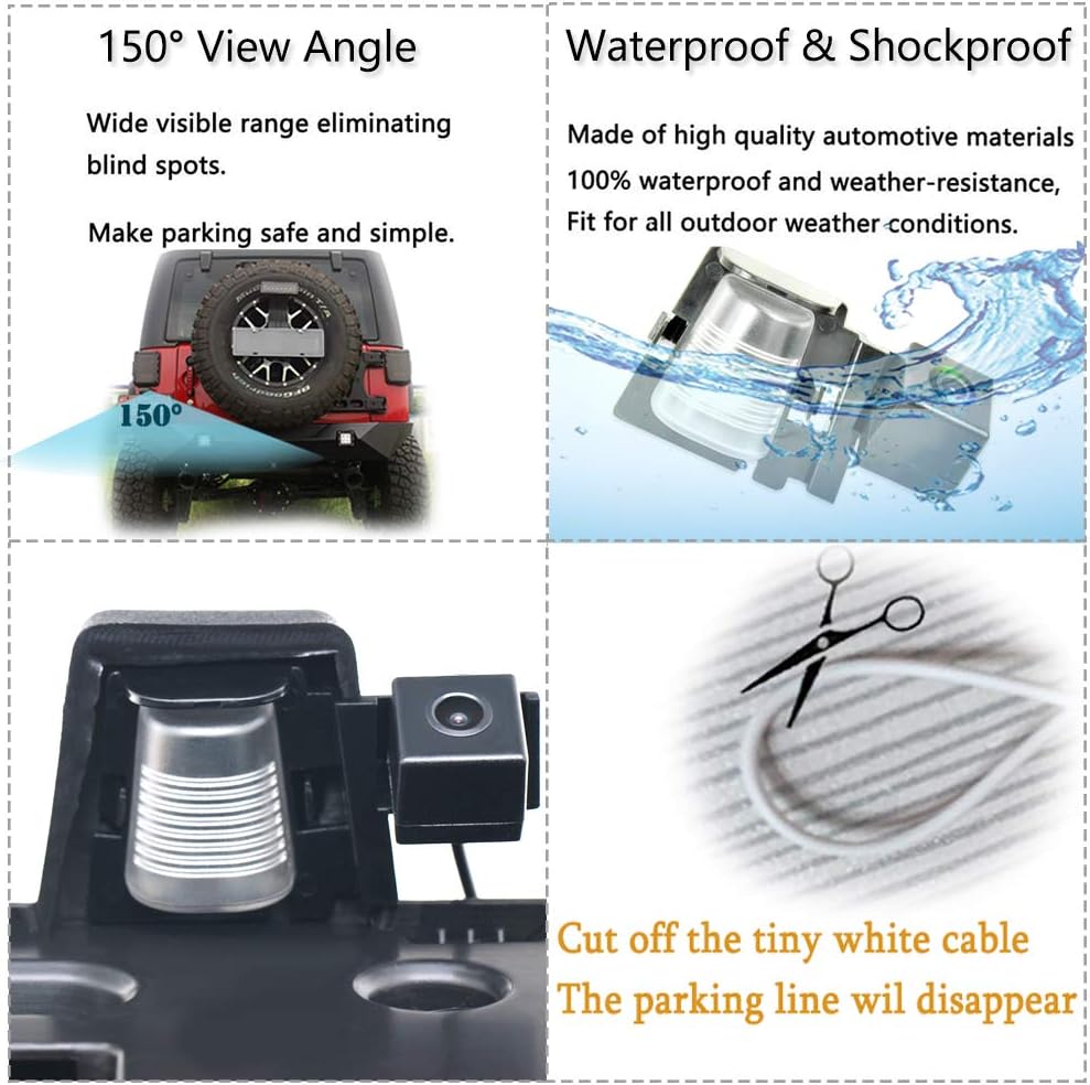 Rear View Reverse Camera License Plate Holder Frame Bracket for Jeep Wrangler JK Unlimited R249