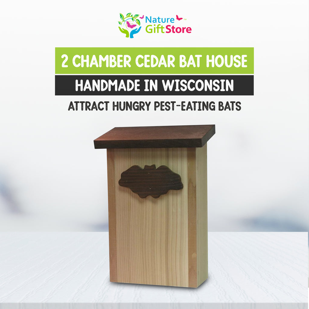 Cedar Bat House Dual Chamber Outdoor Shelter H656