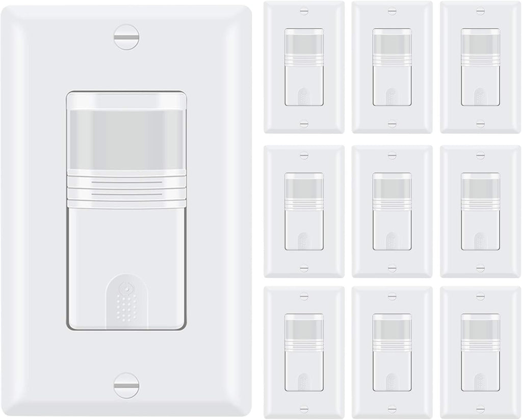 Motion Activated Wall Switch, Single Pole, 10 Pack A2945