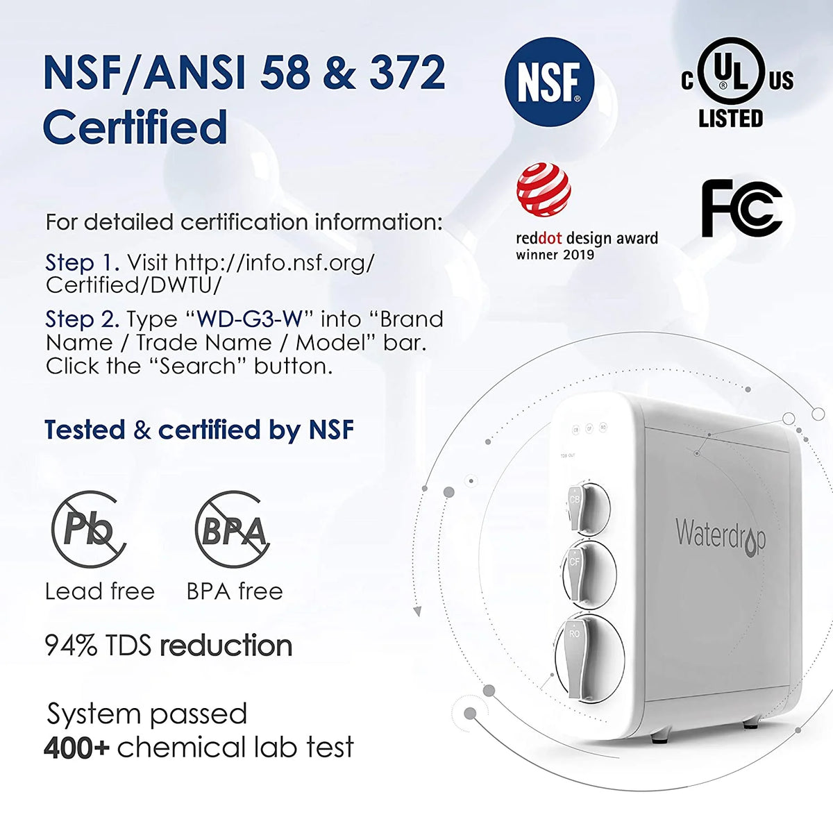 Tankless 7 Stage Reverse Osmosis Drinking Water Filtration System with Smart Faucet H753