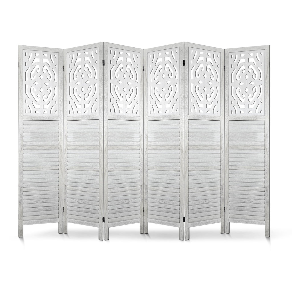White 6 Panel Room Divider Y807