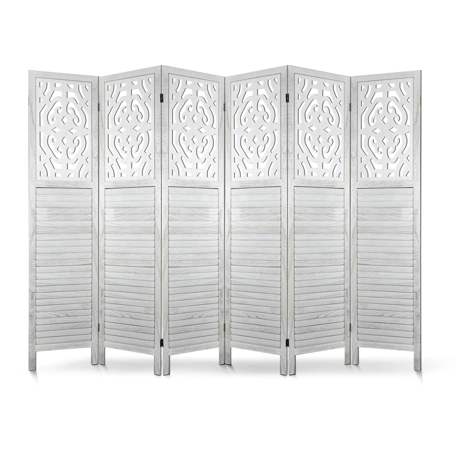 White 6 Panel Room Divider Y807