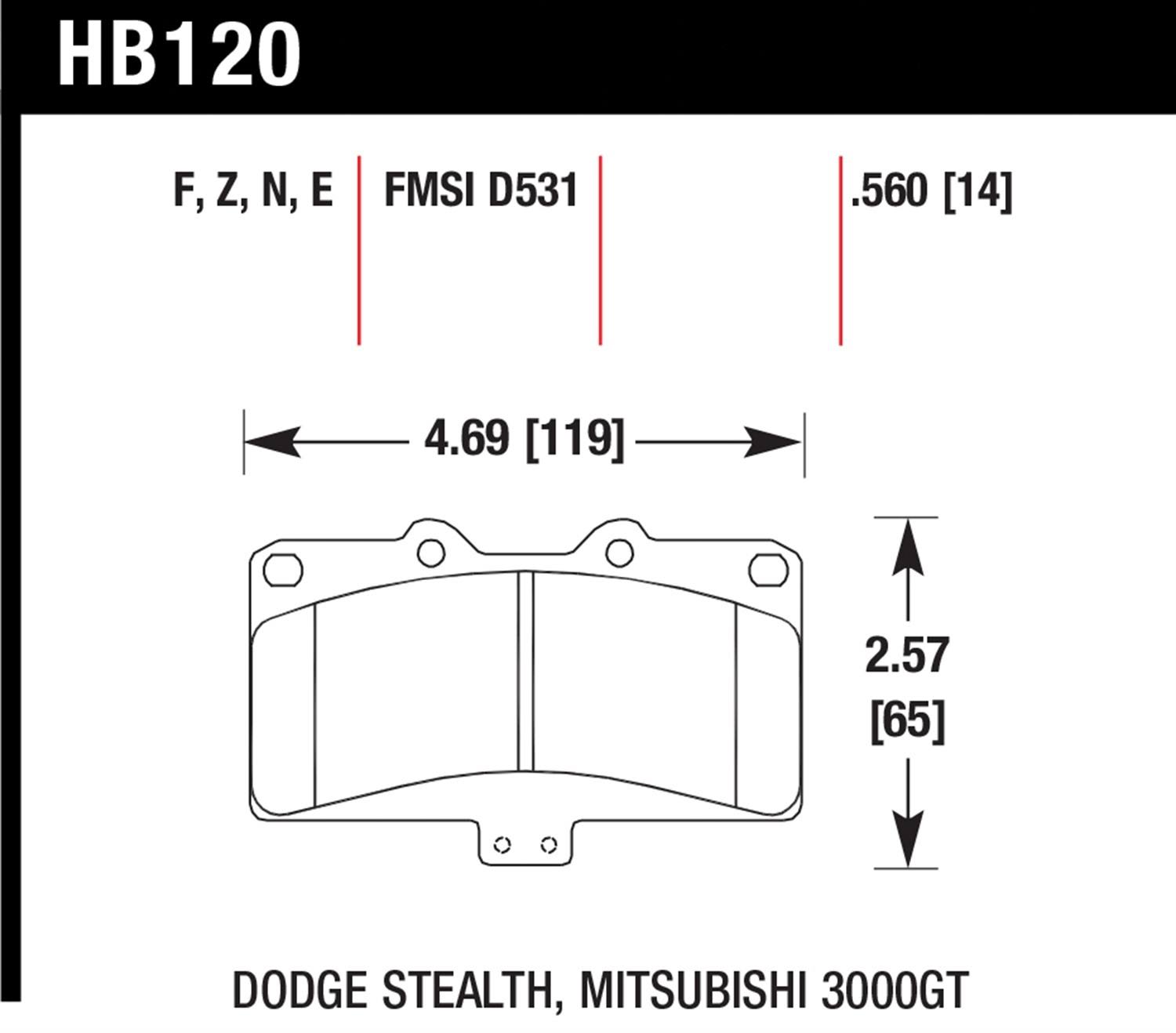 HPS Brake Pads Z160142