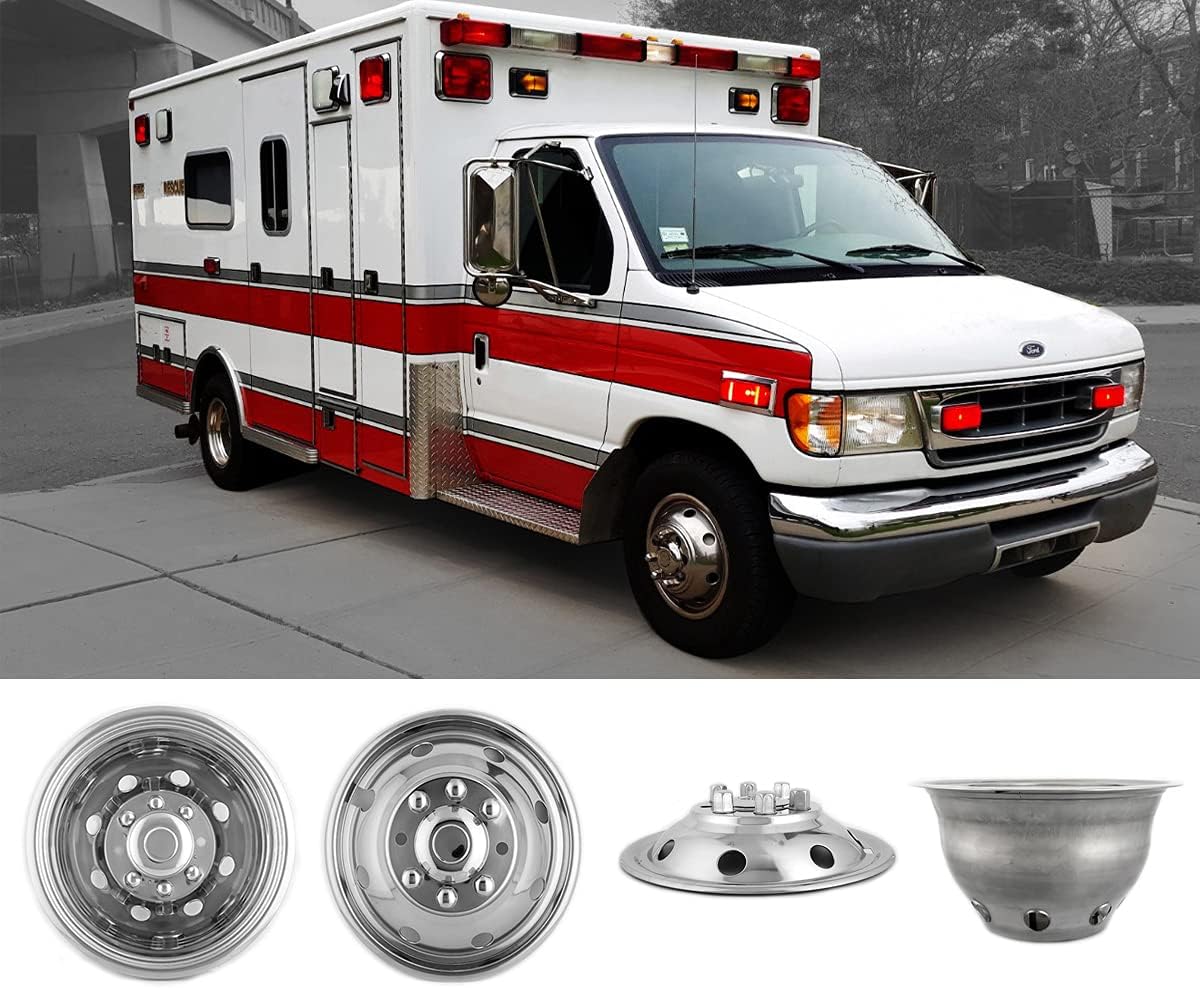 2pcs 19.5inch Polished Stainless Steel Dually Wheel Simulators I558