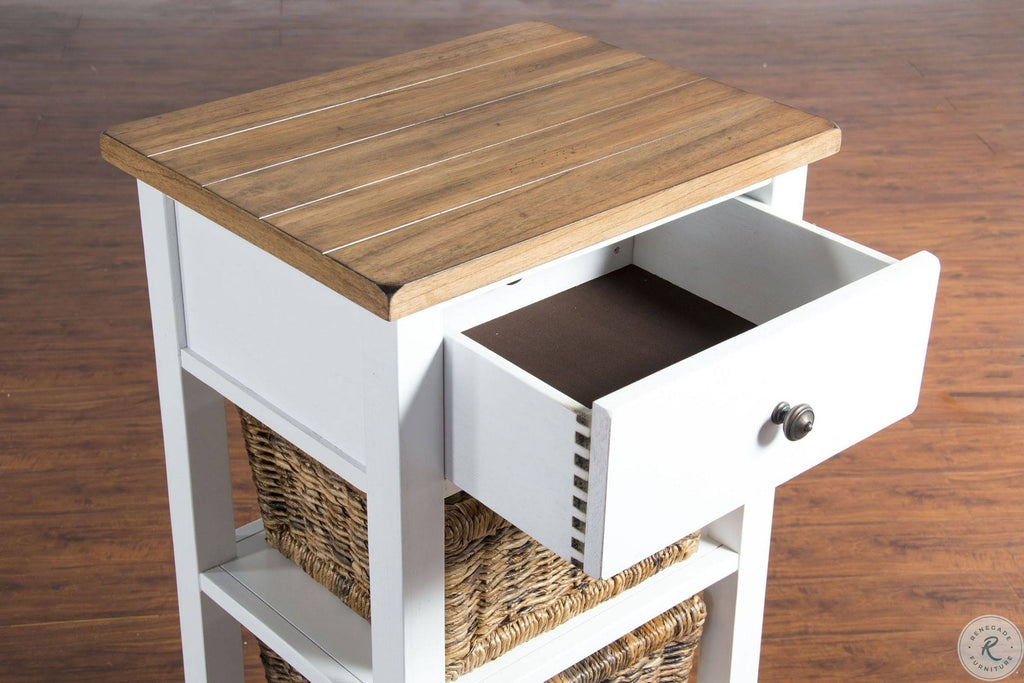 White & Natural Storage Rack H640734