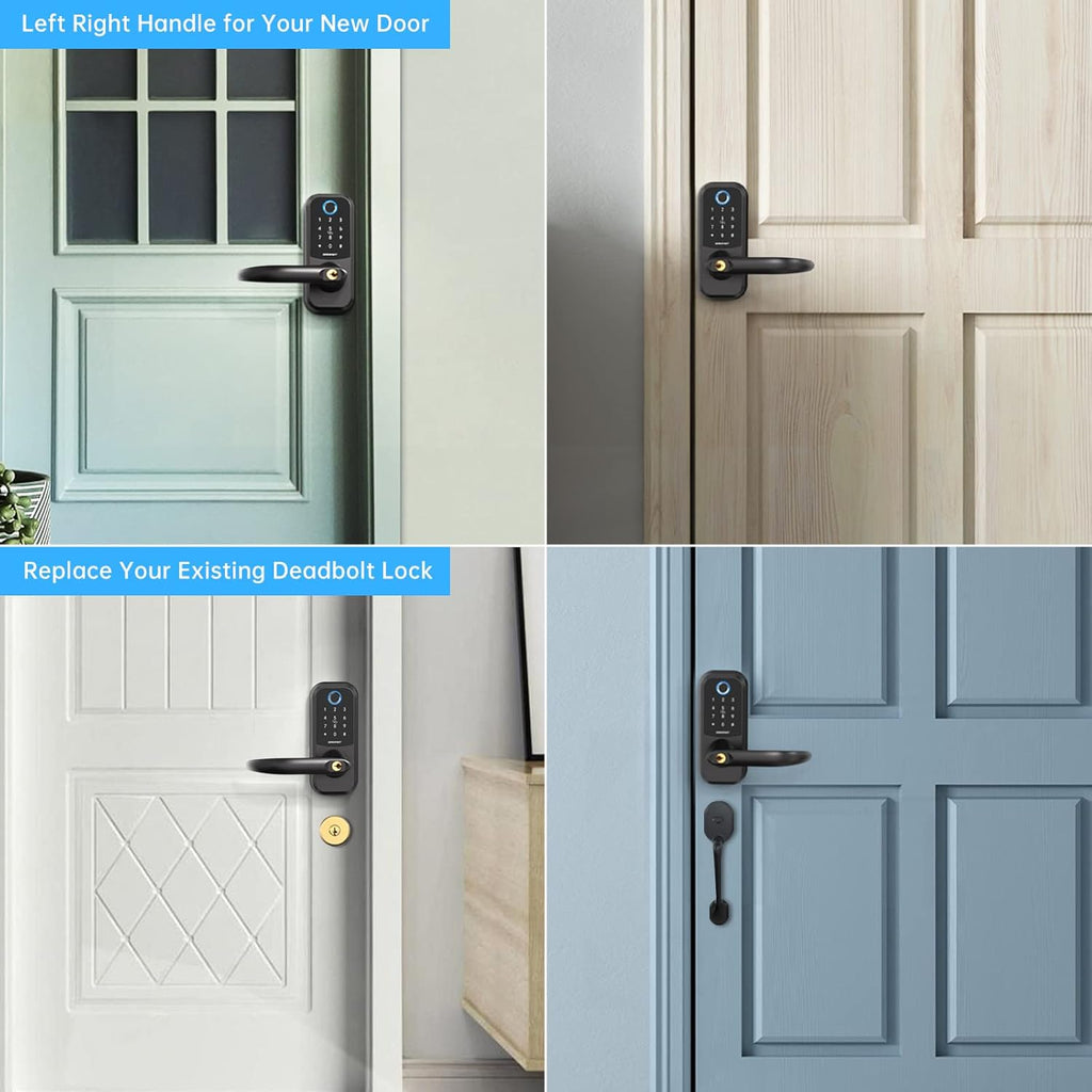 Fingerprint Door Lock with Keypad, Keyless Entry Door Lock with Handle Y35651