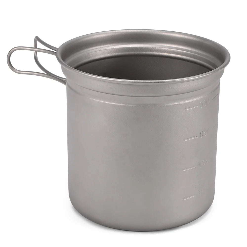 Titanium Cookware Set 1000ml 750ml Pot Pan Spoon Set M82078