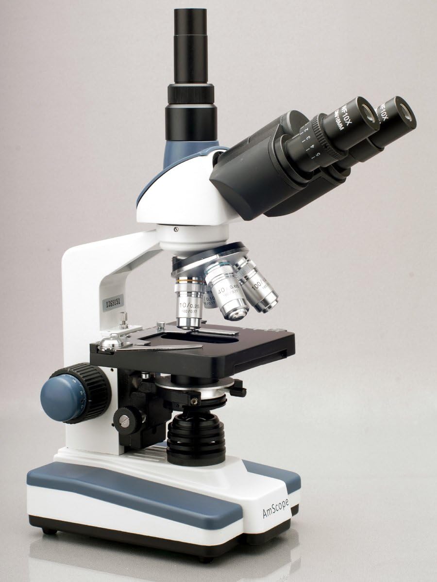 Trinocular Compound Microscope, 40X-2000X Magnification, LED Illumination E27584