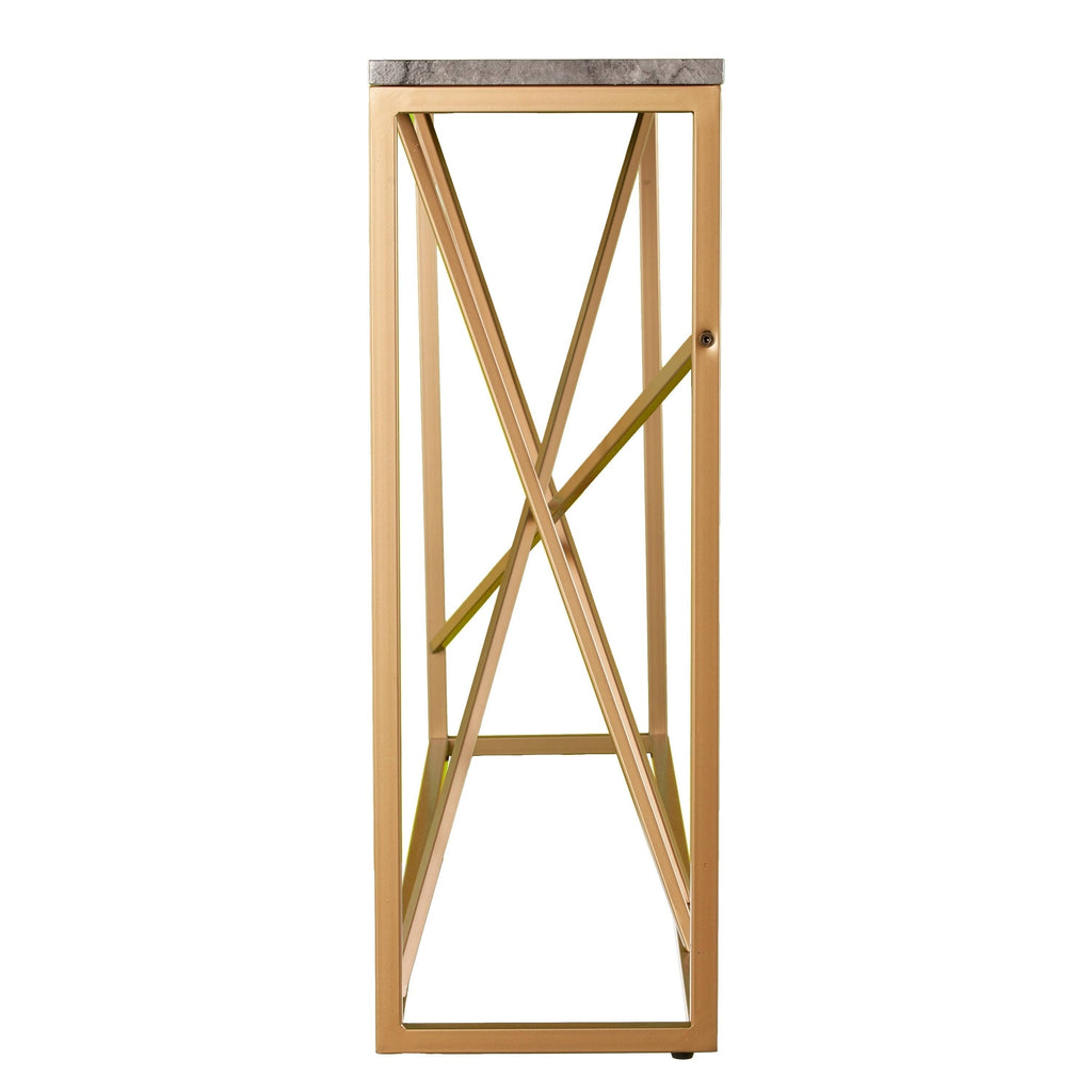 Faux Marble Skinny Console Table N331