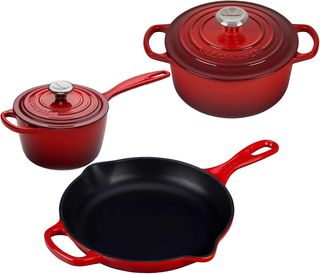 5 Piece Enameled Cast-Iron Cookware Set A89425