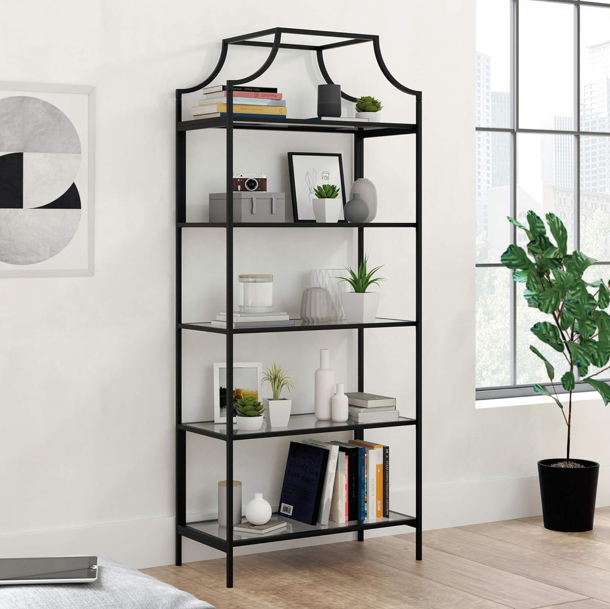 Black Finish Bookcase N5460