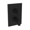 Flat Black Square Thermostatic Trim Plate with Handle Q75392