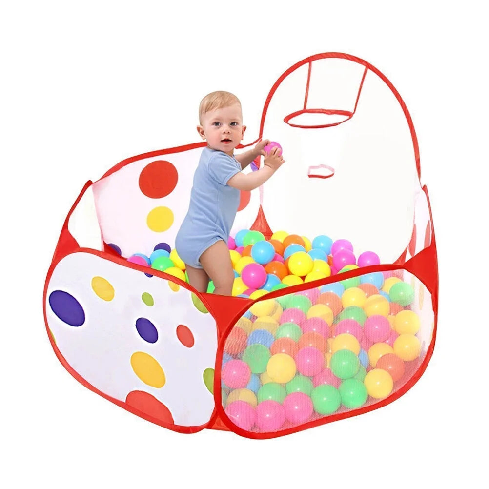 Ball Pit Tent Playpen with Basketball and Zippered Storage Bag B804