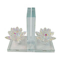 Rainbow Crystal Lotus Bookends F122