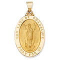 14k Yellow Gold Oval Religious Medal Pendant Y6115
