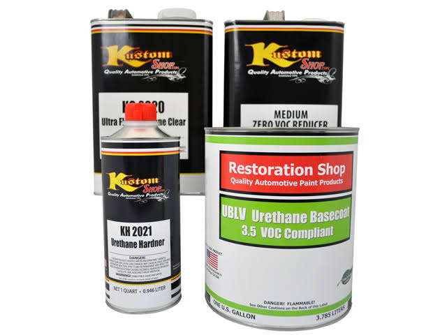 Blue Metallic Low VOC Urethane Basecoat Clearcoat Car Paint Complete Gallon Kit P721429