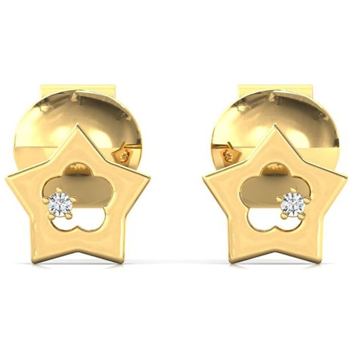 18kt Yellow/White Gold Diamond Stud Earring D528465