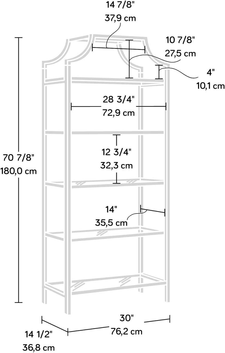 Black Finish Bookcase N5460