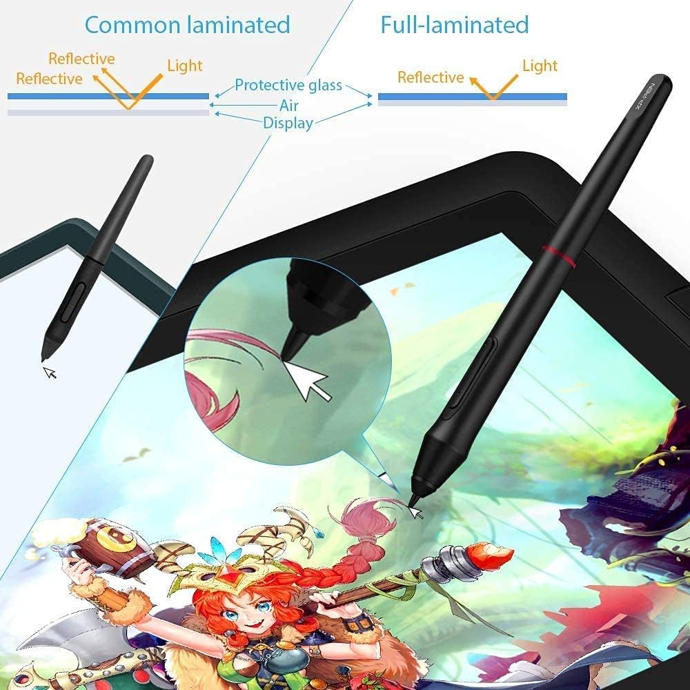 15.6 Pro Drawing Tablet with Screen 120% sRGB 8192 Levels Tilt Function Battery-Free Stylus T185432