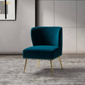 Teal Accent Side Chair with Nailhead Trim O6397