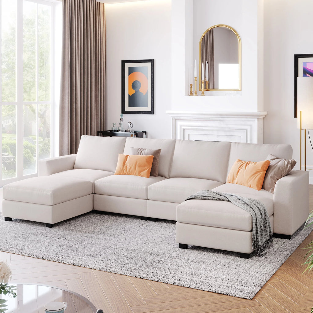 U Shaped Sofa with Removable Ottomans C9447