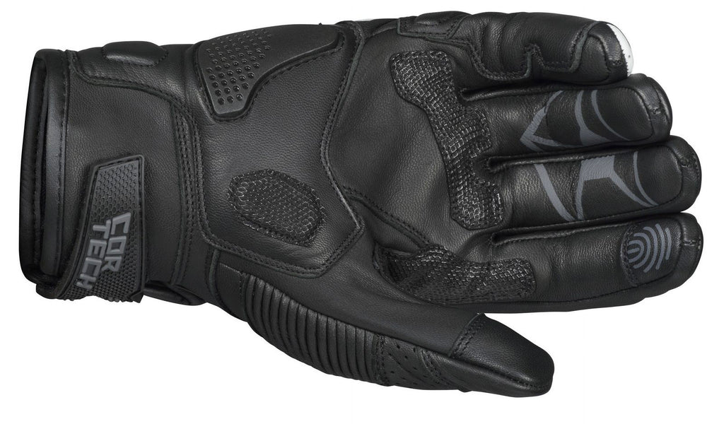 Mens Leather Motorcycle Gloves Black MD Q71764