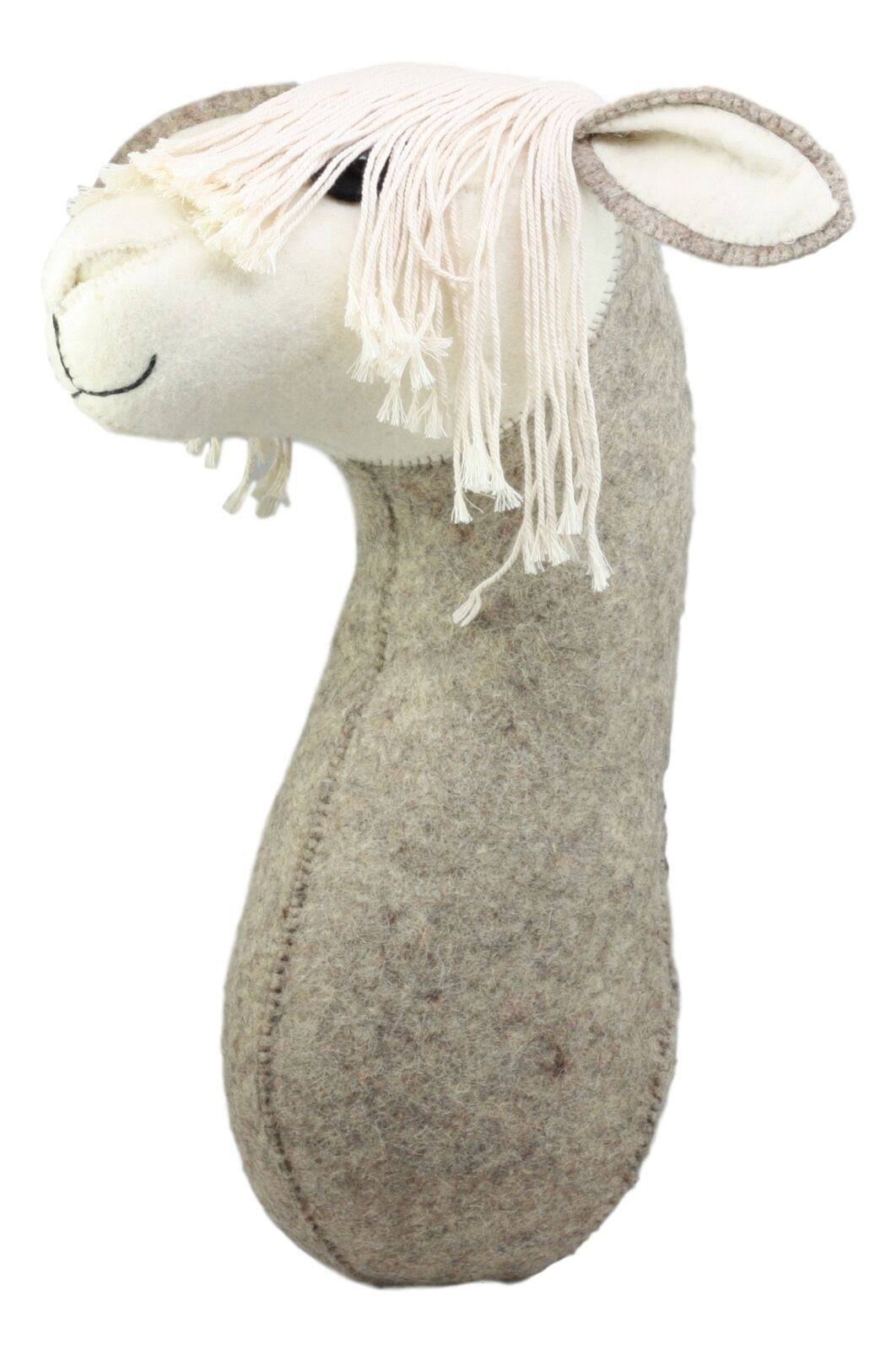 Large Handmade Organic Camelid Llama Head Wall Decor S6398